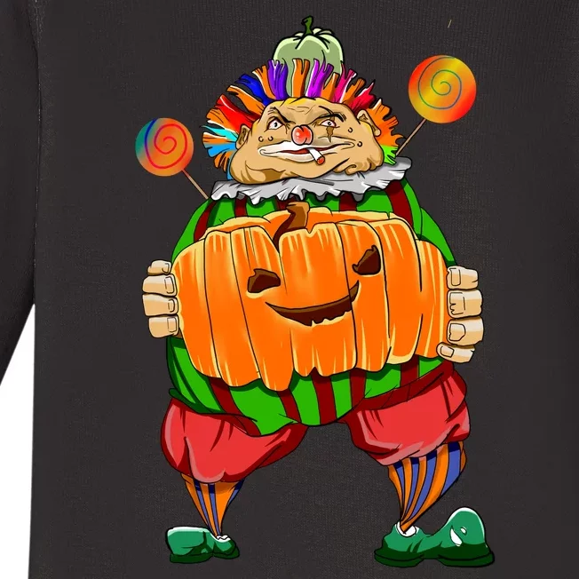 Clown Pumpkin Creepy Halloween Baby Long Sleeve Bodysuit