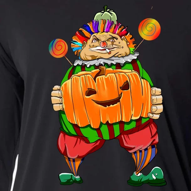 Clown Pumpkin Creepy Halloween Cooling Performance Long Sleeve Crew