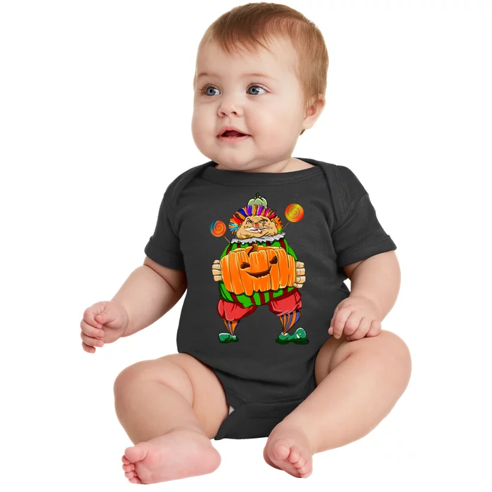 Clown Pumpkin Creepy Halloween Baby Bodysuit