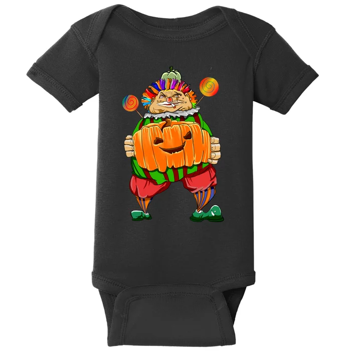 Clown Pumpkin Creepy Halloween Baby Bodysuit