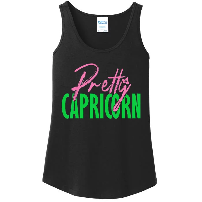 Cute pretty capricorn zodiac signs aka funny christmas Ladies Essential Tank