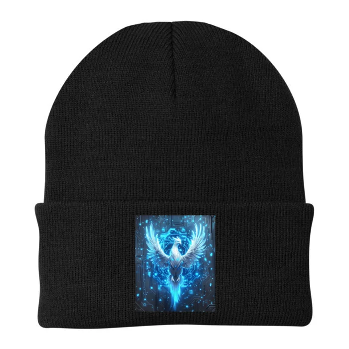 Cybernetic Phoenix Circuit Board Artwork Knit Cap Winter Beanie