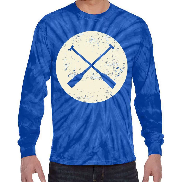 Canoe Paddles Crossing Canoe & Kayaking Tie-Dye Long Sleeve Shirt