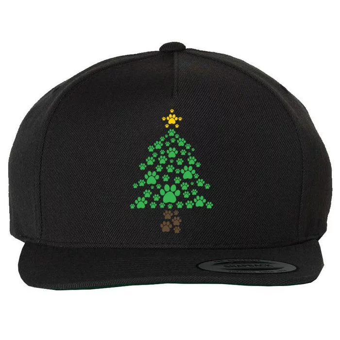 Cat Paw Christmas Tree Funny Catmas Cat Owner Christmas Gift Wool Snapback Cap