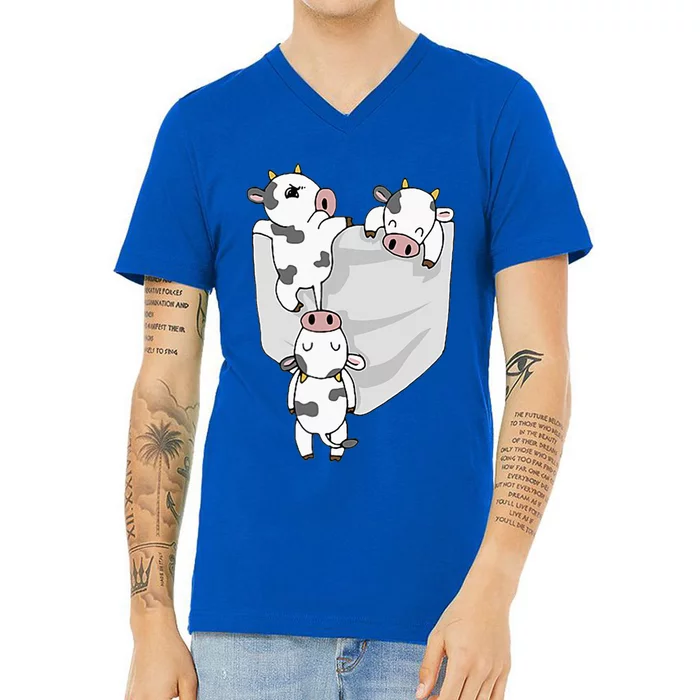 Cow Pocket V-Neck T-Shirt