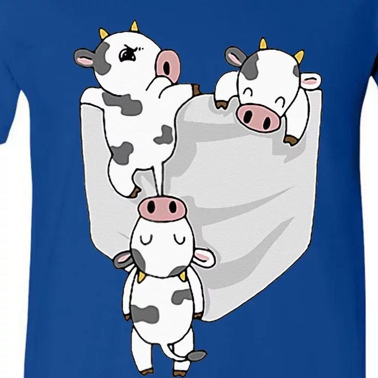 Cow Pocket V-Neck T-Shirt