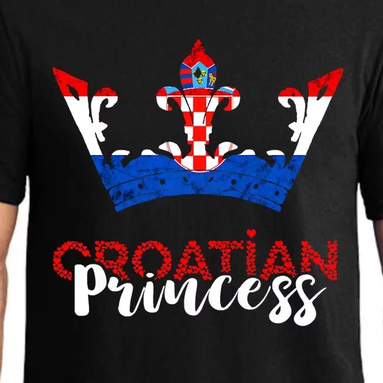 Croatian Princess Crown Croatia Croatian Flag Croatian Pride Pajama Set