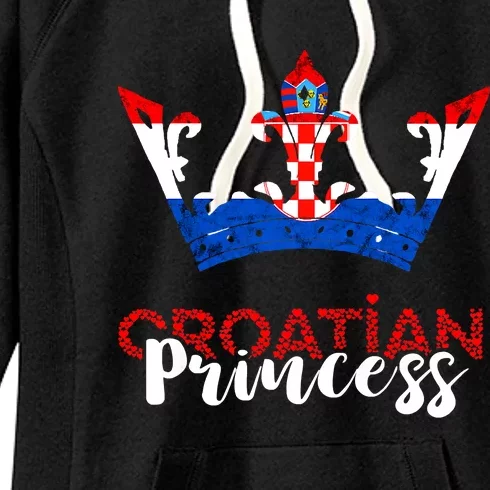 Croatian Princess Crown Croatia Croatian Flag Croatian Pride Women's Fleece Hoodie