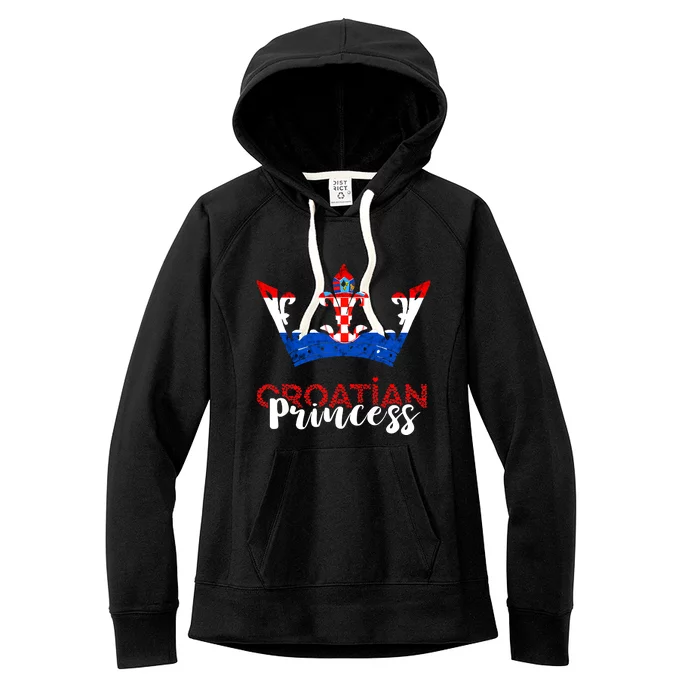 Croatian Princess Crown Croatia Croatian Flag Croatian Pride Women's Fleece Hoodie