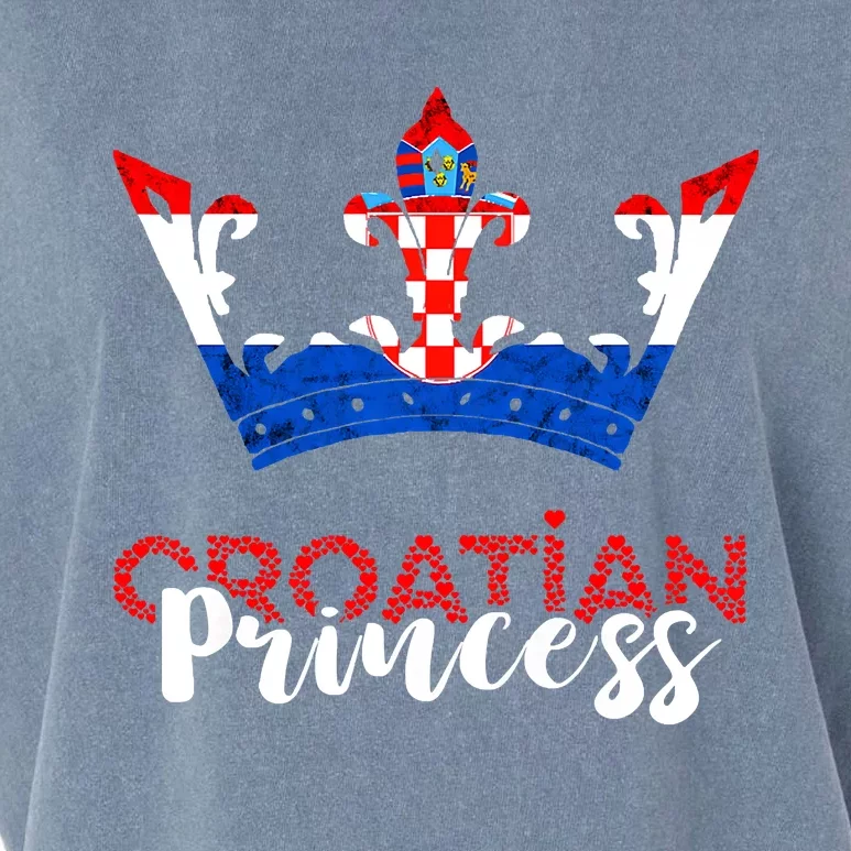 Croatian Princess Crown Croatia Croatian Flag Croatian Pride Garment-Dyed Women's Muscle Tee