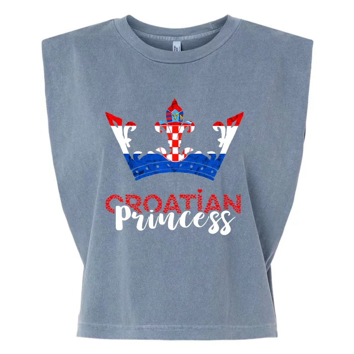 Croatian Princess Crown Croatia Croatian Flag Croatian Pride Garment-Dyed Women's Muscle Tee