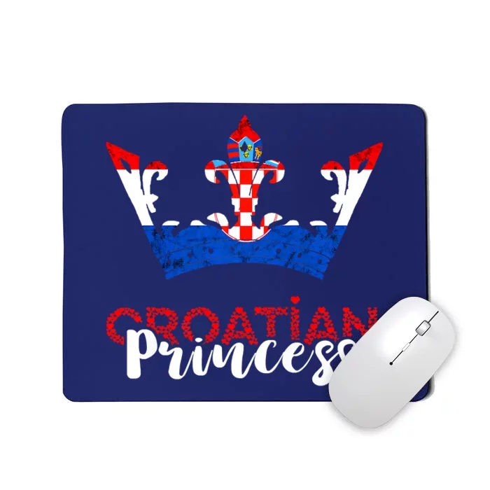 Croatian Princess Crown Croatia Croatian Flag Croatian Pride Mousepad