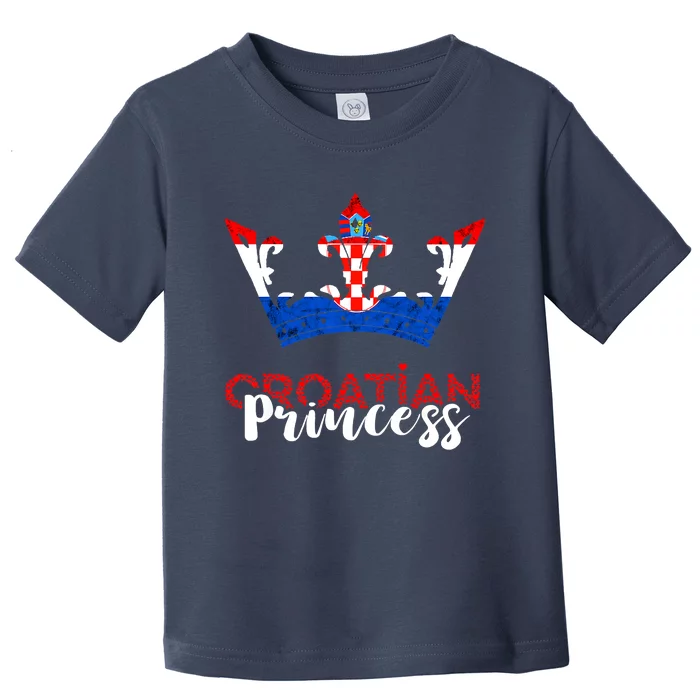 Croatian Princess Crown Croatia Croatian Flag Croatian Pride Toddler T-Shirt