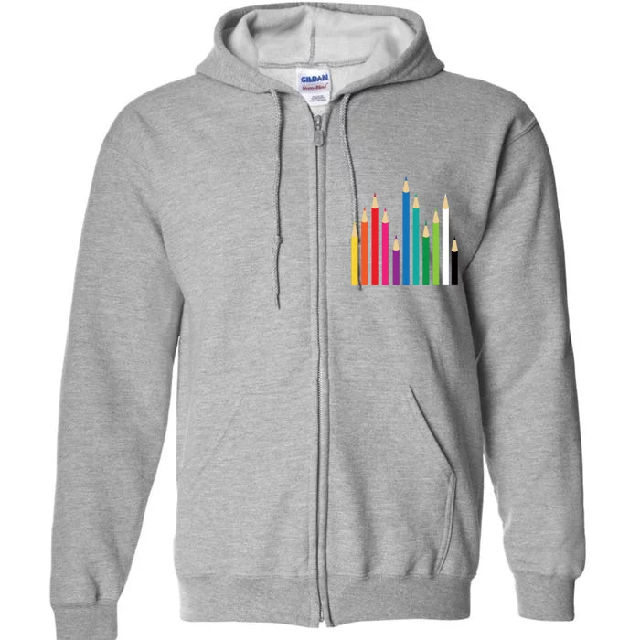 Colored Pencils Full Zip Hoodie