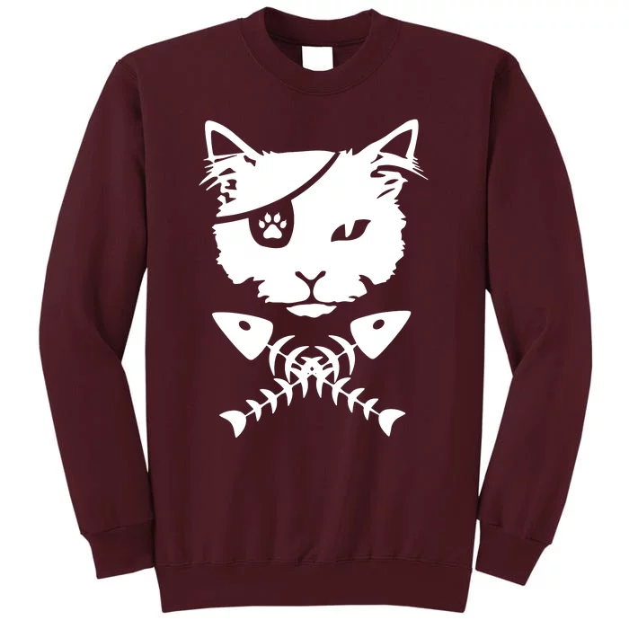 Cute Pirate Cat Tall Sweatshirt