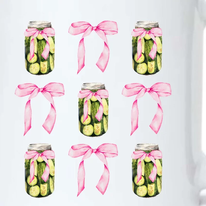 Canned Pickle Coquette Bows With Cute Pickle Jar Black Color Changing Mug