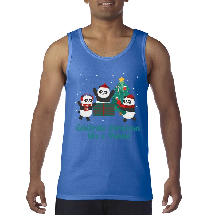 Christmas Panda Christmas Gift Tank Top