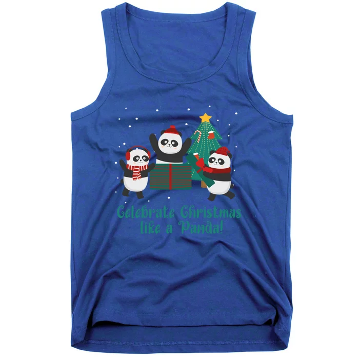 Christmas Panda Christmas Gift Tank Top