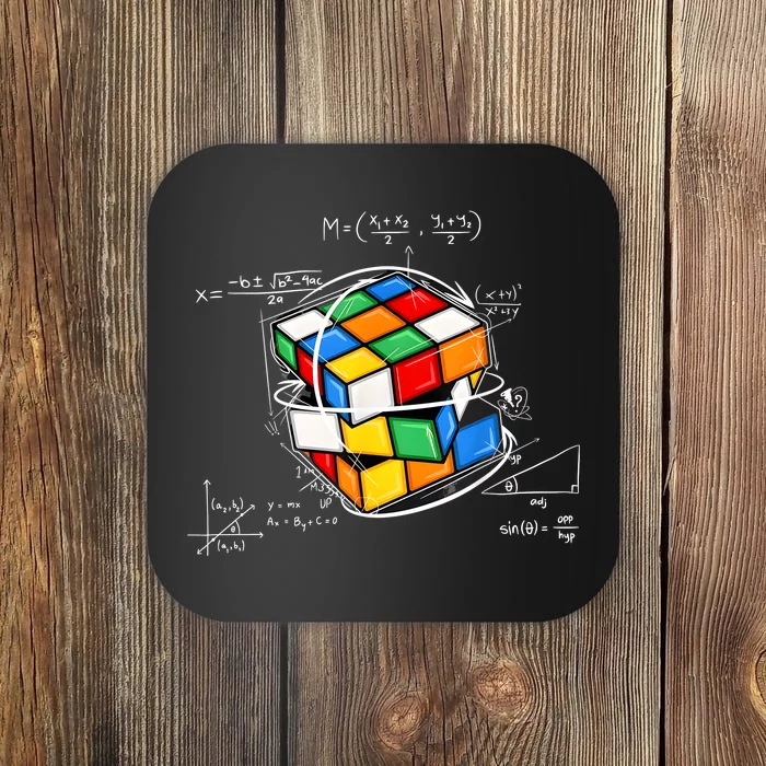 Competitive Puzzle Cube Math Lovers Funny Speed Cubing Coaster