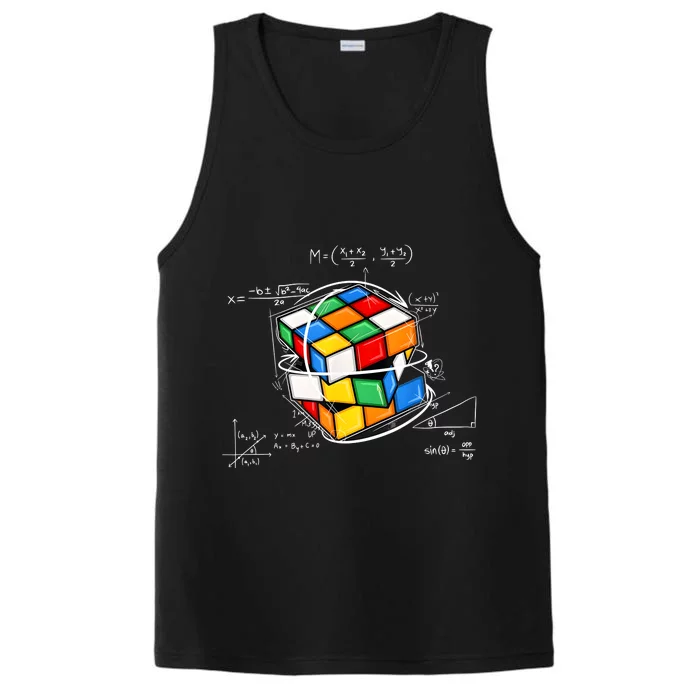 Competitive Puzzle Cube Math Lovers Funny Speed Cubing Performance Tank