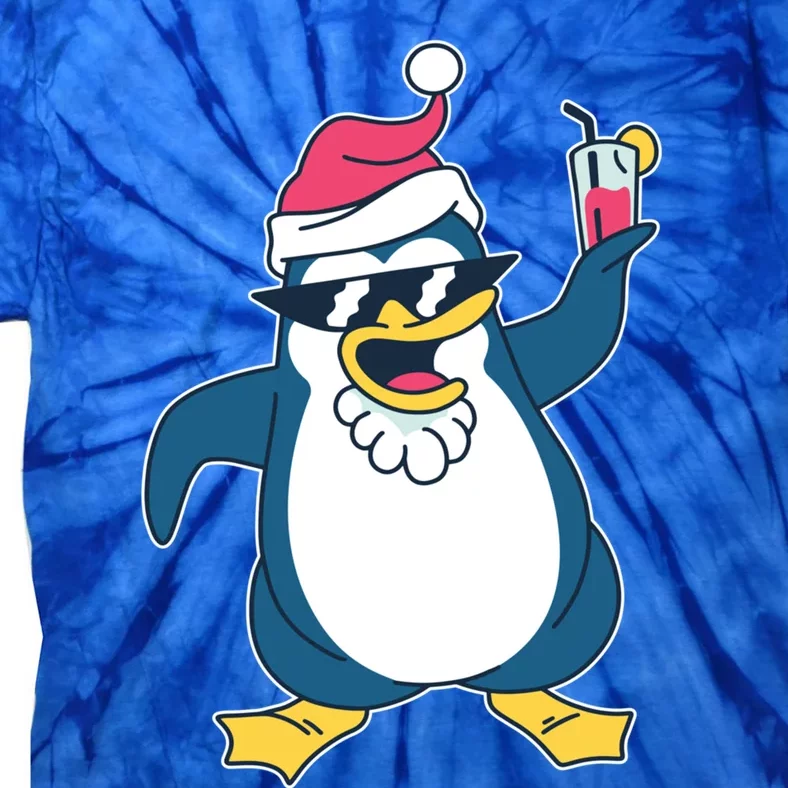 Christmas Penguin Cheers Gift Tie-Dye T-Shirt