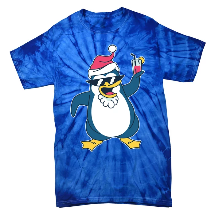 Christmas Penguin Cheers Gift Tie-Dye T-Shirt