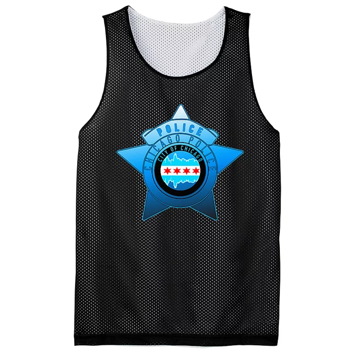 Chicago Police CPD Chicago Flag And Police Badge Mesh Reversible Basketball Jersey Tank