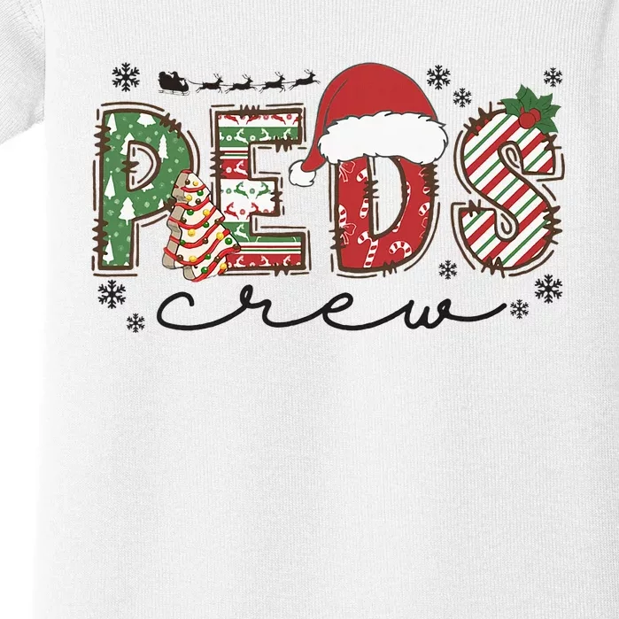 Christmas Pediatric Crew Peds Nurse Santa Hat Nursing Team Baby Bodysuit