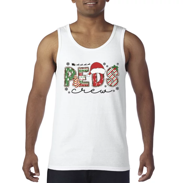 Christmas Pediatric Crew Peds Nurse Santa Hat Nursing Team Tank Top