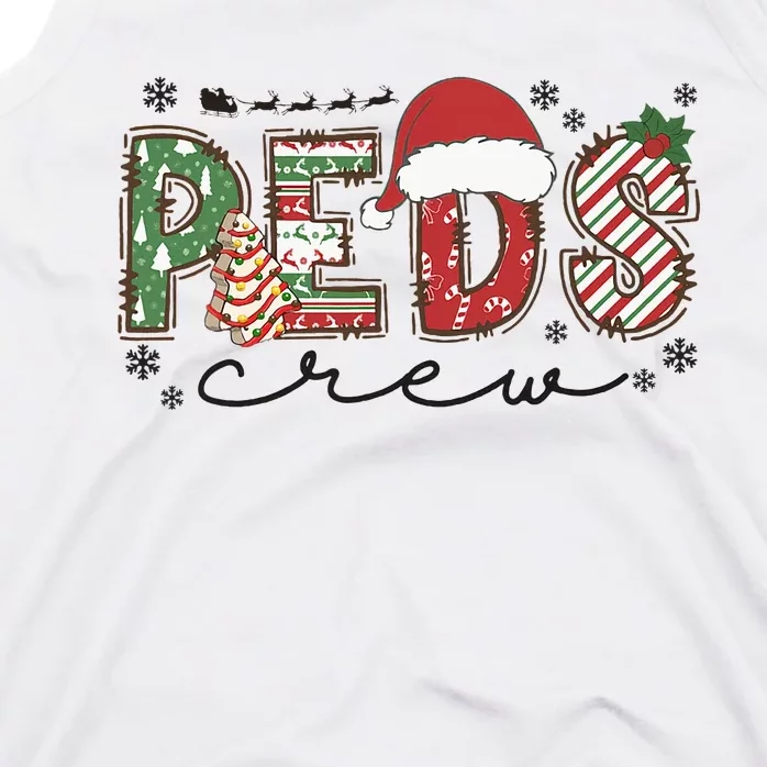 Christmas Pediatric Crew Peds Nurse Santa Hat Nursing Team Tank Top