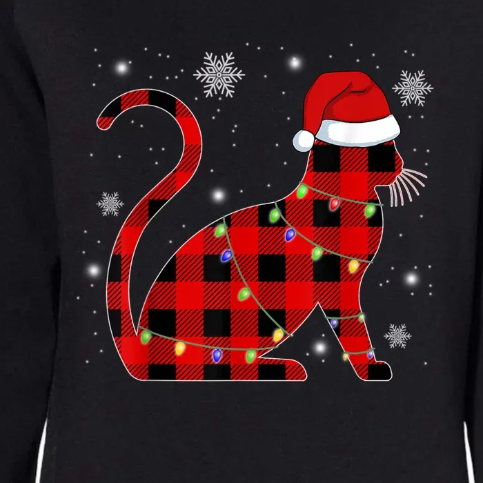 Christmas Plaid Cat Holiday Cute Womens California Wash Sweatshirt