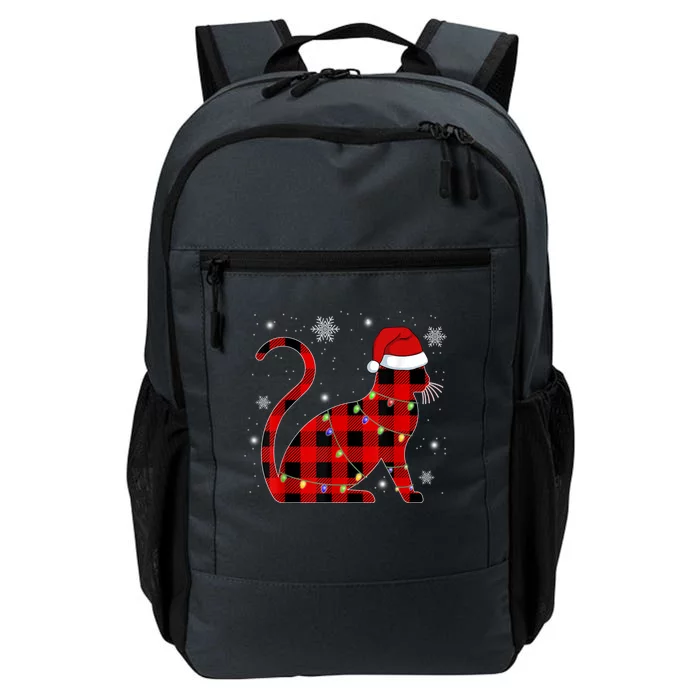 Christmas Plaid Cat Holiday Cute Daily Commute Backpack