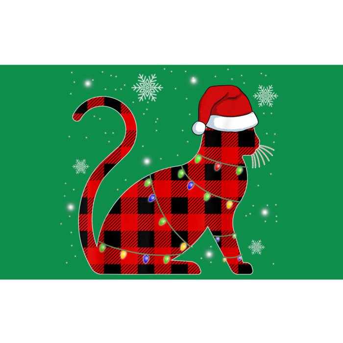 Christmas Plaid Cat Holiday Cute Bumper Sticker