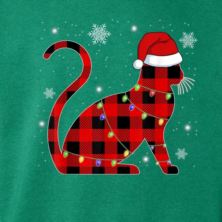 Christmas Plaid Cat Holiday Cute Toddler Hoodie