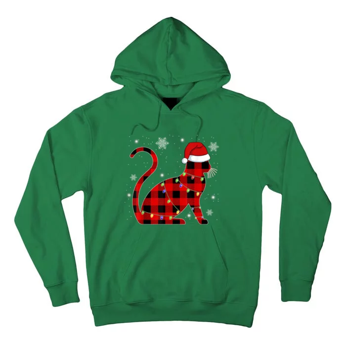 Christmas Plaid Cat Holiday Cute Tall Hoodie