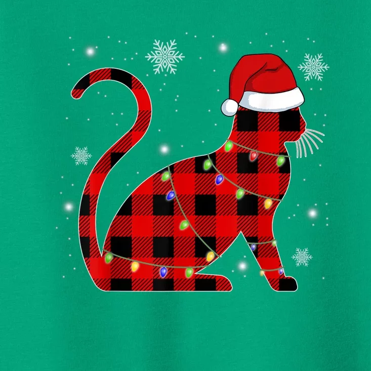 Christmas Plaid Cat Holiday Cute Toddler T-Shirt