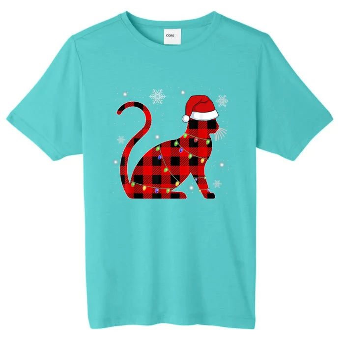 Christmas Plaid Cat Holiday Cute ChromaSoft Performance T-Shirt