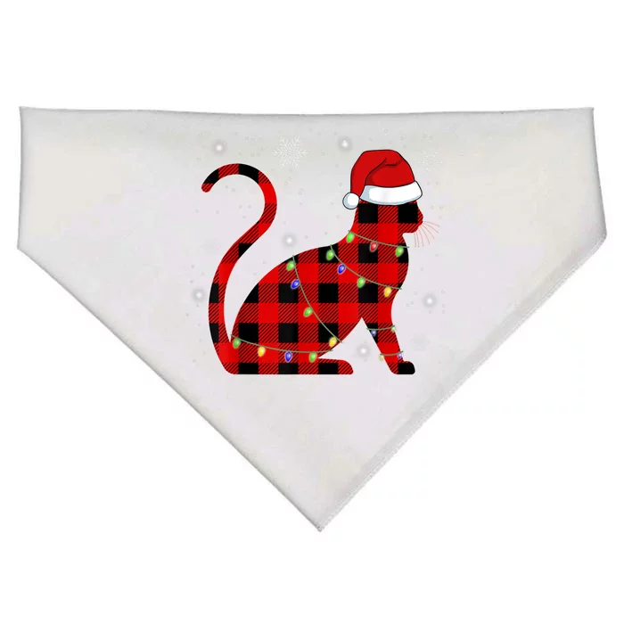 Christmas Plaid Cat Holiday Cute USA-Made Doggie Bandana