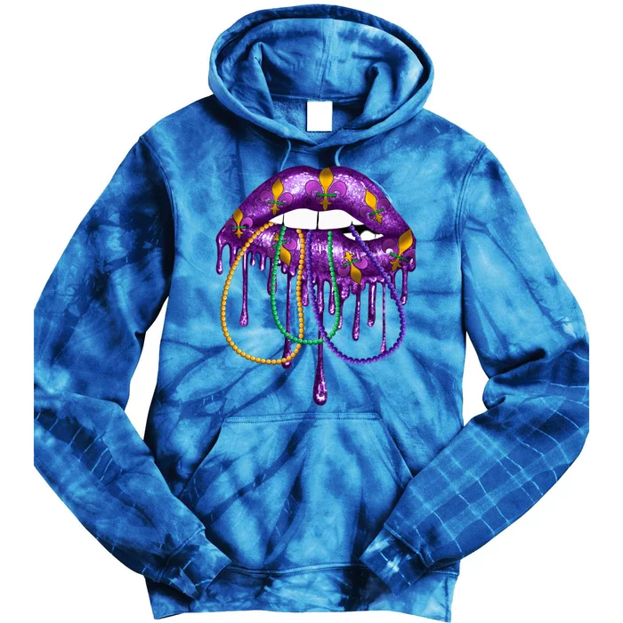 Costume Party Carnival Parade Lips Mardi Gras Cute Gift Tie Dye Hoodie