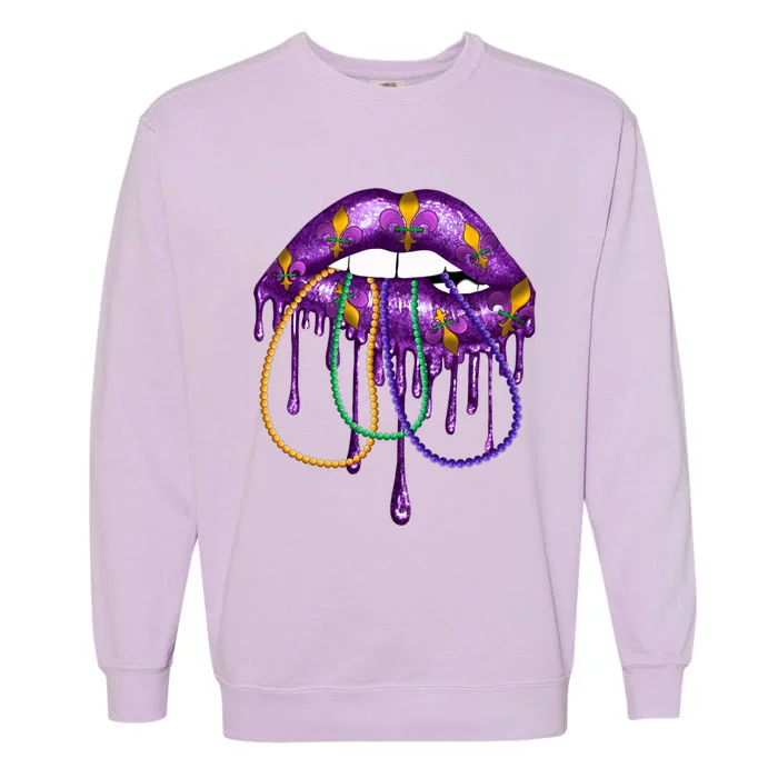 Costume Party Carnival Parade Lips Mardi Gras Cute Gift Garment-Dyed Sweatshirt