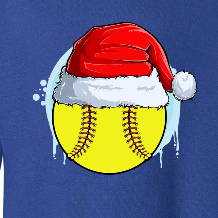 Catcher Pitcher Christmas Softball Ball Santa Hat Gift Toddler Sweatshirt