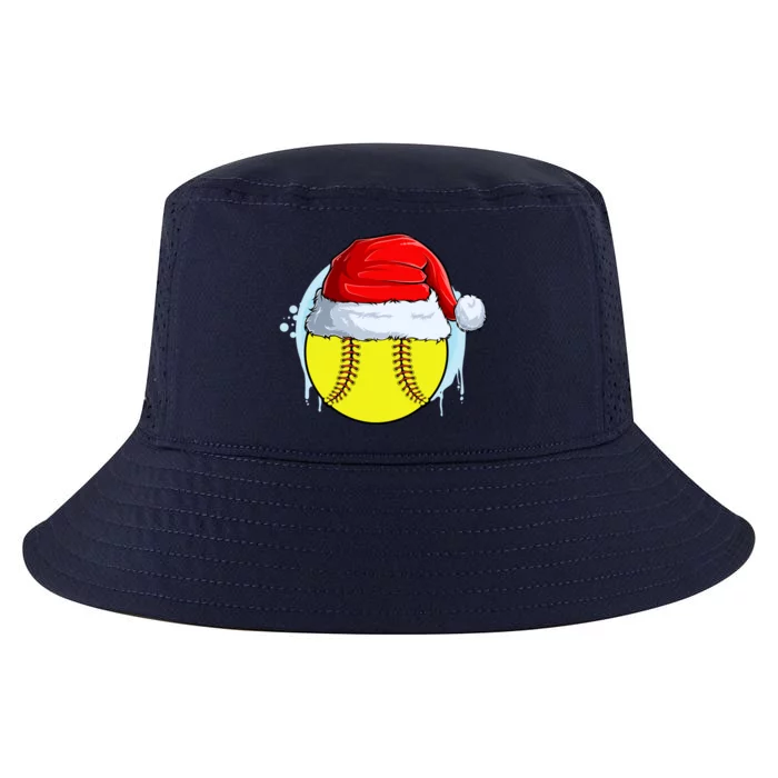 Catcher Pitcher Christmas Softball Ball Santa Hat Gift Cool Comfort Performance Bucket Hat