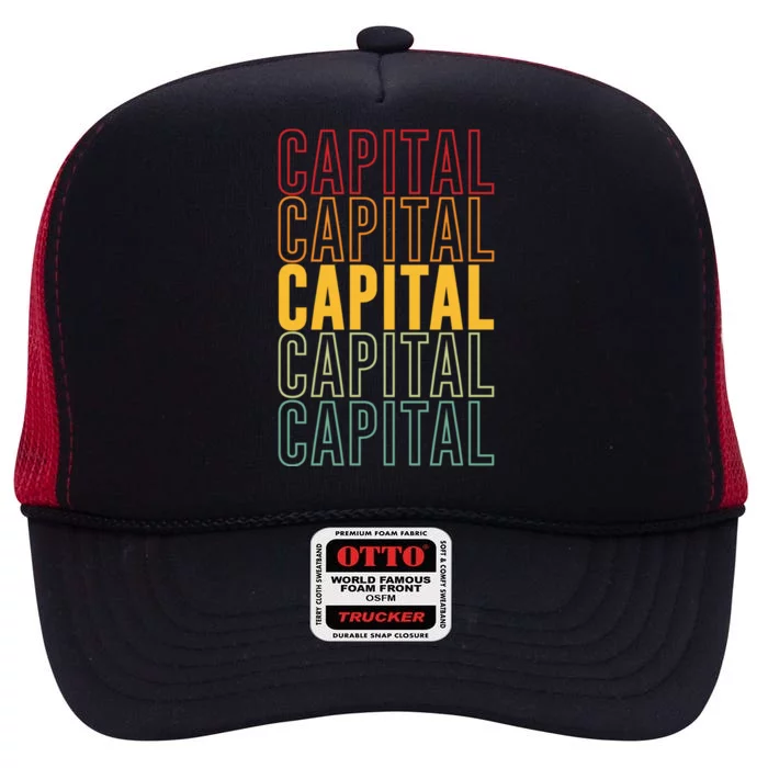 Capital Pride Capital Great Gift High Crown Mesh Trucker Hat