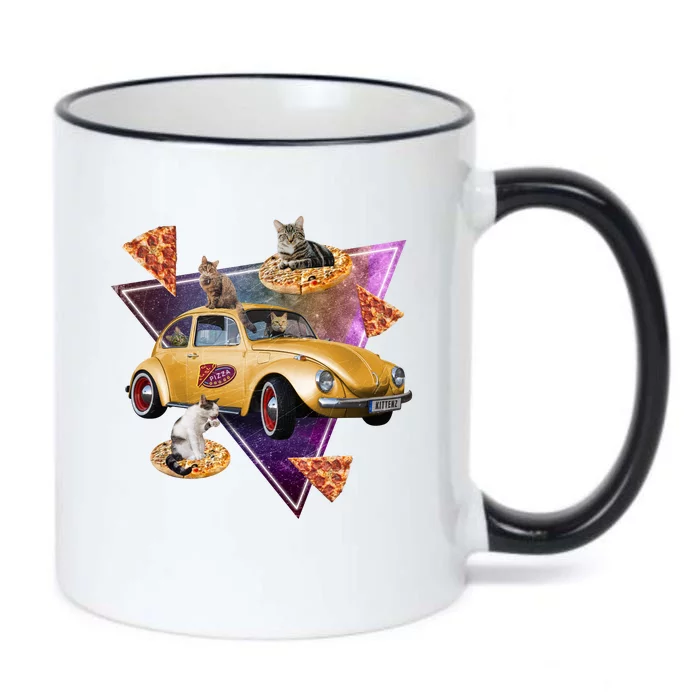 Cat Pizza Car Galaxy Black Color Changing Mug