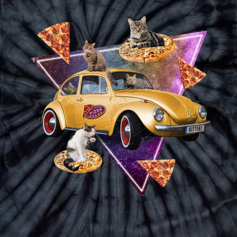 Cat Pizza Car Galaxy Tie-Dye T-Shirt