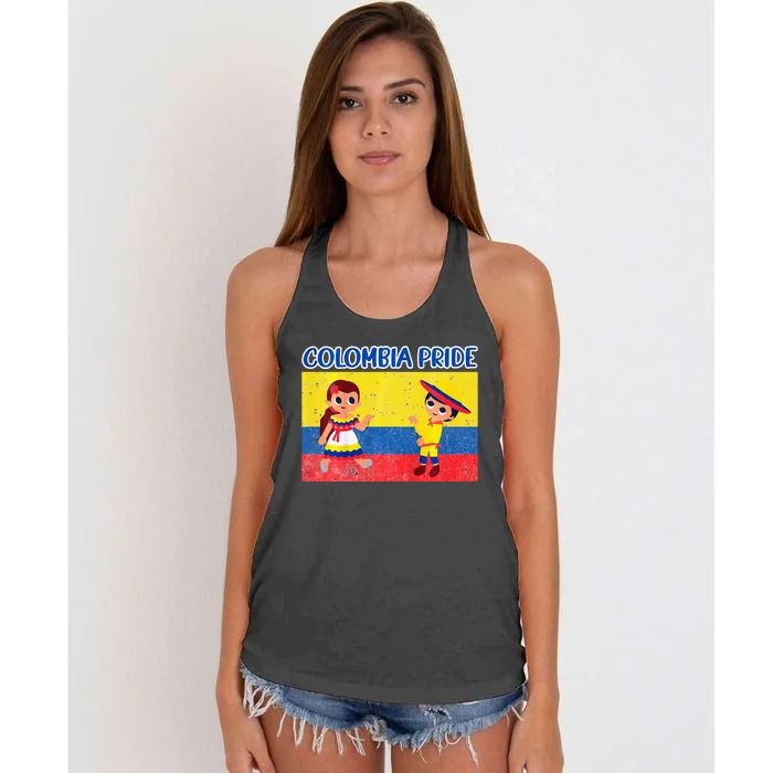 Colombian Pride Colombia Flag Women's Knotted Racerback Tank