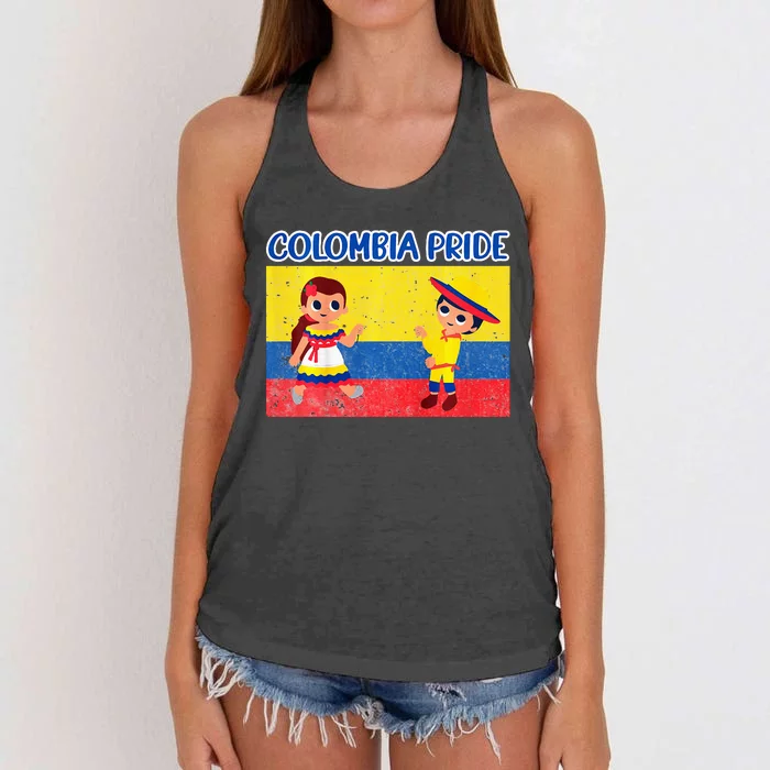 Colombian Pride Colombia Flag Women's Knotted Racerback Tank