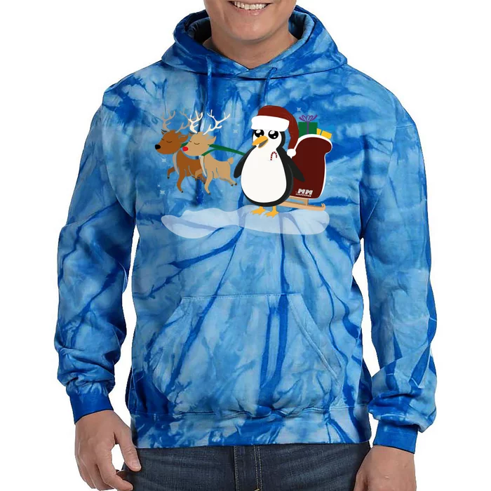 Christmas Penguin Christmas Funny Gift Tie Dye Hoodie