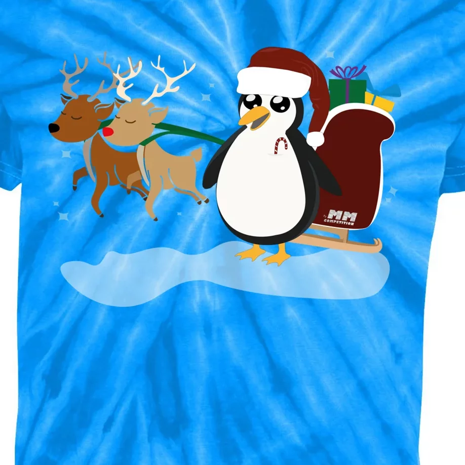 Christmas Penguin Christmas Funny Gift Kids Tie-Dye T-Shirt