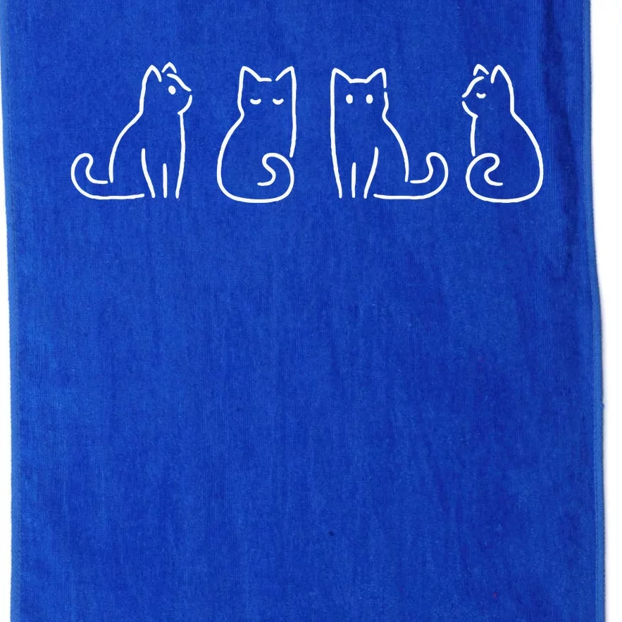 Cat Poses Cat Lover Minimalist Art Platinum Collection Golf Towel